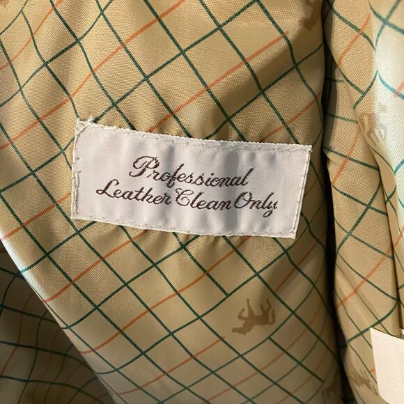 Vintage Sears Clipper Mist Brown Leather Blazer 42S Equestrian Lined western - Picture 9 of 12